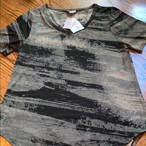 Lularoe Iris Tee Blk & Gray MD NWT
